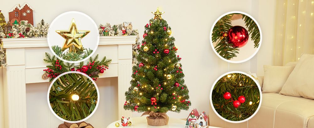 70cm Mini Weihnachtsbaum mit warmweiß LEDs, Mit Ferbedienung, 8 Licht Modi,Tannenbaum mit Stern-Baumspitze und Deko Batterie betrieben,Advent, Weihnac