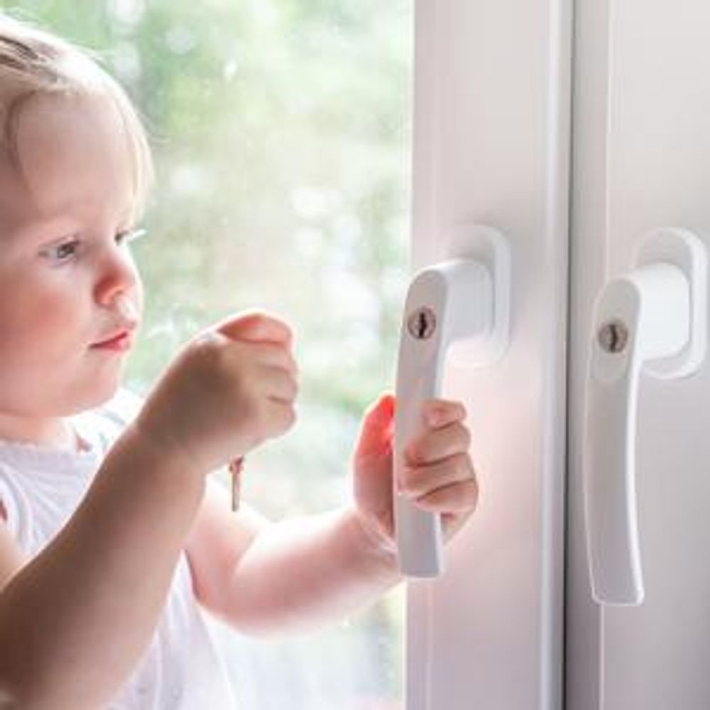 Abschließbarer Fenstergriff, Gleich Schließend, weiß, 2 Stück - Schlüssel Fenster Griff Kindersicherung Einbruch
