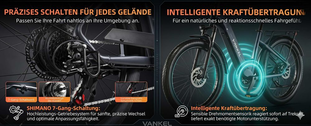 Gunai E-Bike Elektrofahrrad 29 Zoll Citybike Pedelec Damen Herren, 720Wh Akku, 120 km, 250W, 25 km/h, 80 Nm, Shimano 7-Gang, Hydraulikbremsen LCD