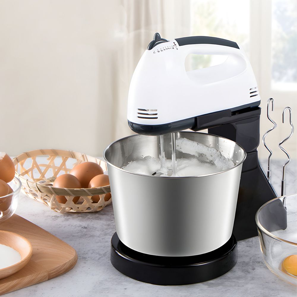 Handmixer 450W Mixer mit Schüssel Elektrischer Standmixer, Handrührer, Eierschläger, 220V, 7 Stufen, Handrührgerät, Turbotaste, Rührmixer Retoo