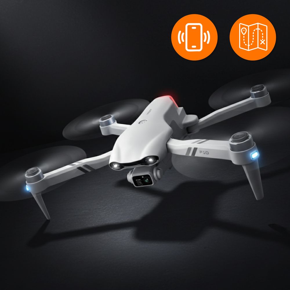 Dron Flypro10 2Kamery Bezkartáčové Motory Vznášení Wifi 3X20Min 2Km Hračka