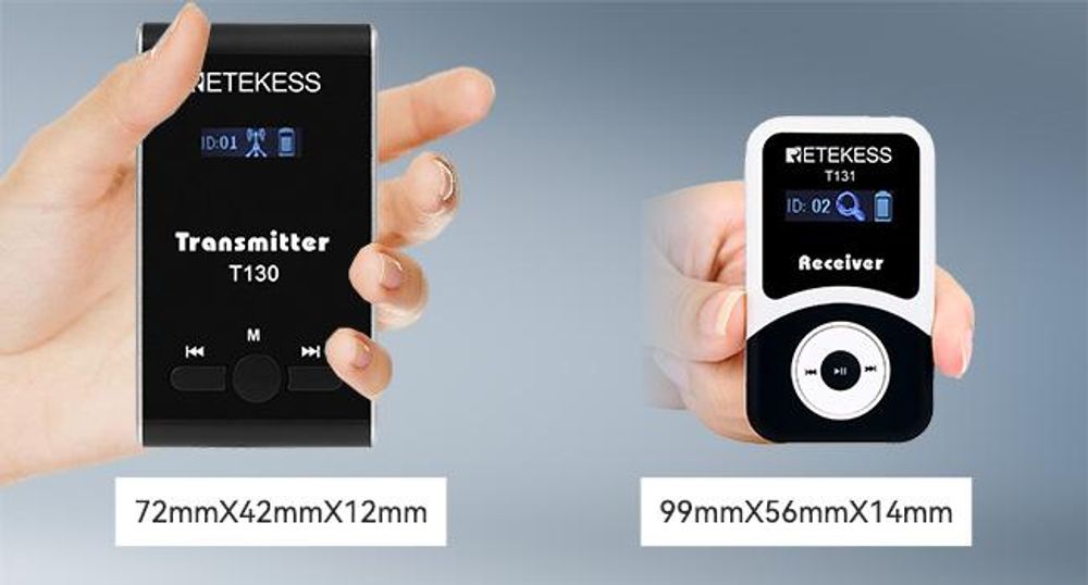 Retekess T130 Sistema Audioguida per Viaggi in Pullman, 99 Canali,60m, PLL,12Ore Sistema Cuffie Senza Fili per Guide, Sistema per Guide Turistiche