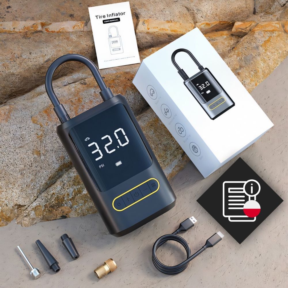 Elektrische Luftpumpe mit 4000mAh Akku und LED Licht, Elektrischer Luftkompressor für Auto, Fahrrad, Ball, USB LCD Display, max 150 PSI, USB-C Retoo