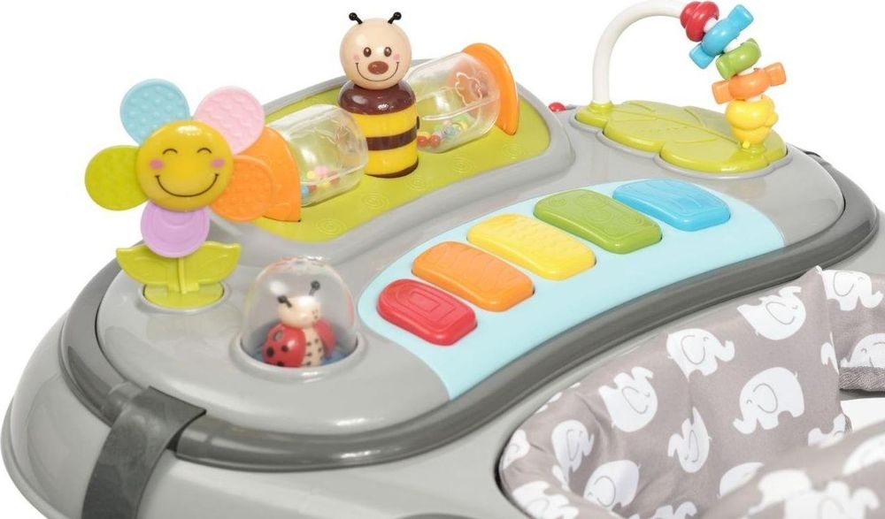 BRONEA® 4-in-1 Gehfrei Baby ab 6 Monate | Lauflernwagen Schaukel Spielpaneel mit Licht & Musik | Lauflernhilfe mit leisen Rollen und Bremsen - Pink