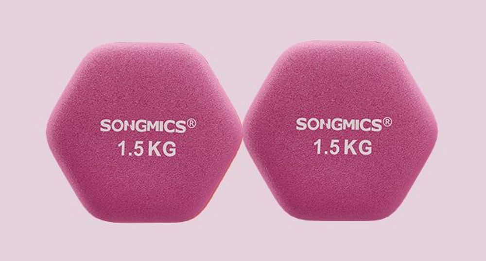 SONGMICS Kurzhantel Set, Hexagon, mit Hantelständer, mattes Finish, Neopren-Beschichtung, Krafttraining