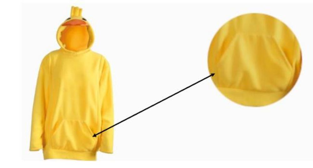 Enten Kostüm für Erwachsene Hoodie Kapuzenpullover mit Bauchtasche und Tierkapuze Schnabel Augen Kopfgefieder und Entenschwanz (L)