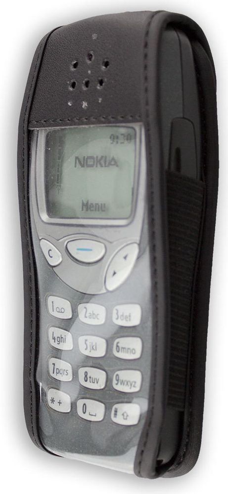 caseroxx Ledertasche mit Gürtelclip kompatibel mit Nokia 3210 aus Echtleder, Tasche mit Gürtelclip und Sichtfenster