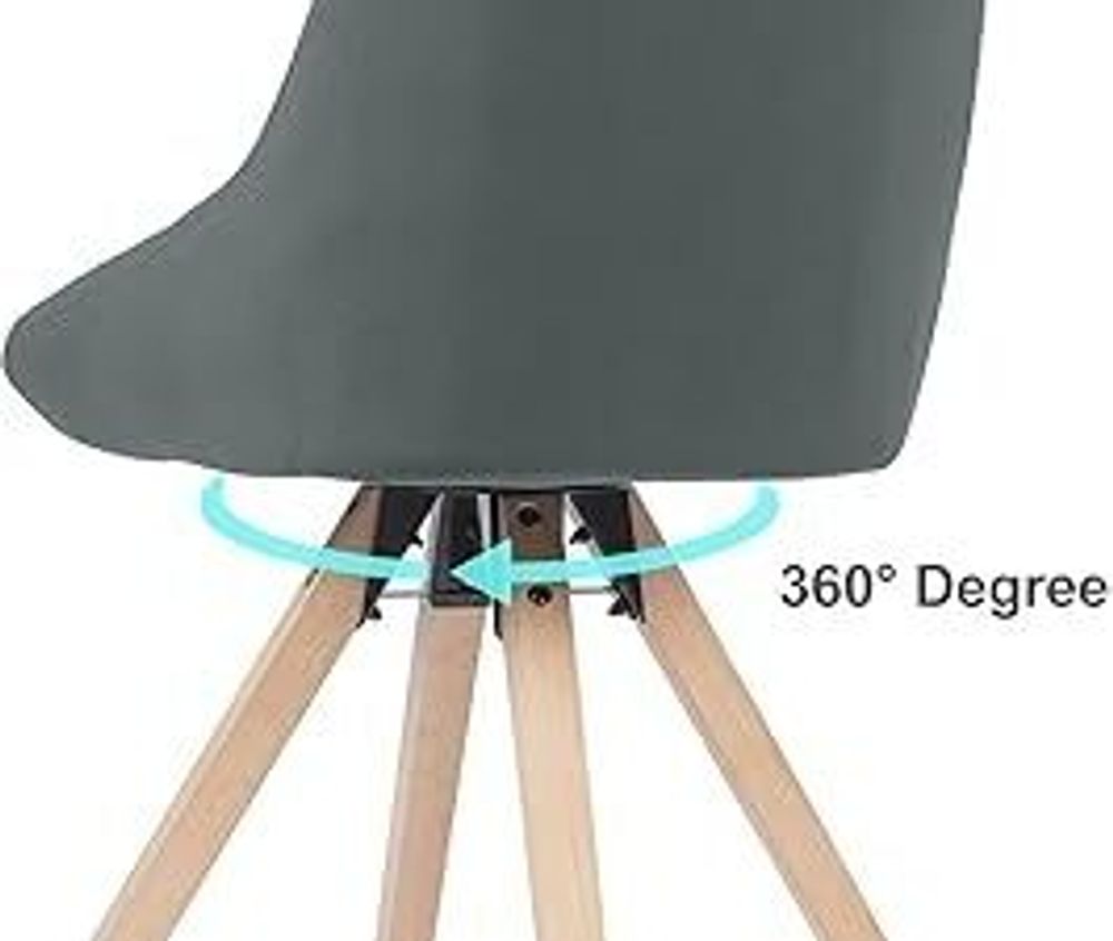 WOLTU 2er Set Esszimmerstühle drehbar, Drehstuhl, Küchenstuhl, Polsterstuhl mit Samtbezug, Wohnzimmerstuhl, Design Stuhl, Beine aus Buchenholz, Schwarz