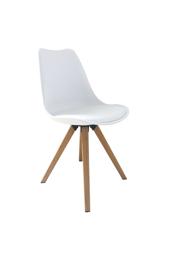 byLIVING Esszimmerstuhl Kira 2er-Set, eichefarbig, Kunstleder weiß