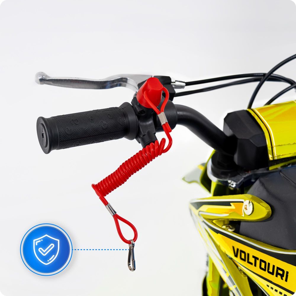 VOLTOURI CR49-YELLOW Mini Cross 49cc Benzin Motorrad für Kinder Offroad 35 km/h 10" Räder Scheibenbremsen Gelb