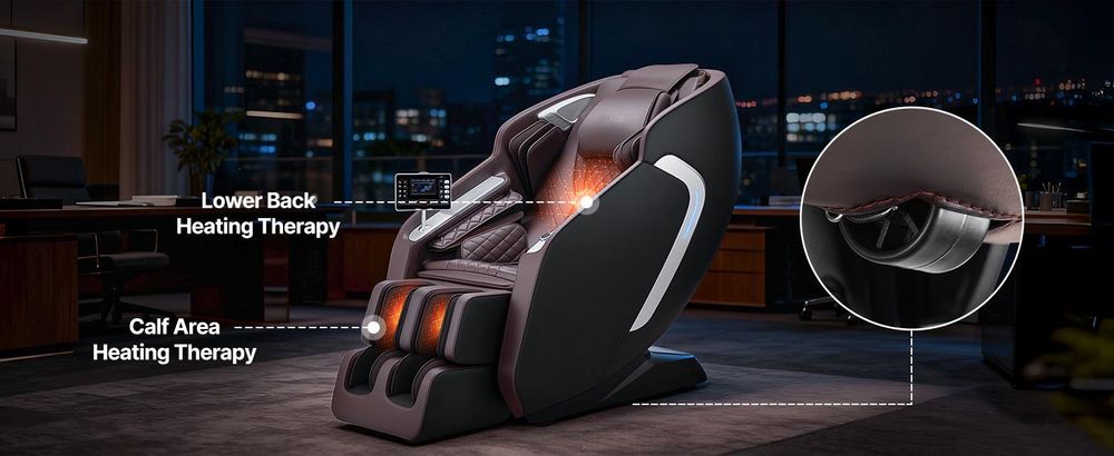 VEVOR Massagesessel Ganzkörpermassagesessel Zero Gravity mit SL-Schiene & Yoga-Stretch-Modus, Relaxsessel mit Heizung & einziehbarem Pedal & 36 Airbags & LCD-Bildschirm Massagestuhl 4D-Massage