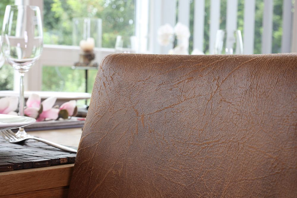 4er-Set Esszimmerstuhl Stuhl Küchenstuhl Littau  Textil, WildKunstleder, helle Beine