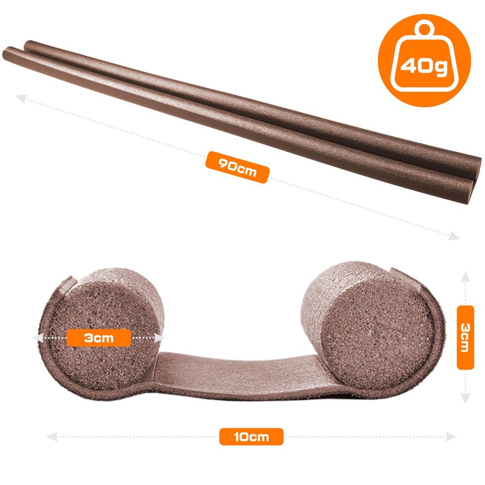 Türdichtung 90cm Braun, Zugluftstopper für Tür & Fenster, Schallschutz & Insektenschutz, Schaumstoff Dichtung zuschneidbar, EVI HOME Dual Brown