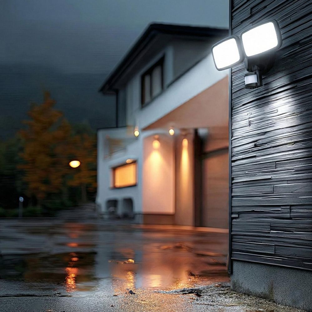 LED-Wandleuchte Maclean mit PIR-Sensor 20 W 1500 lm IP65 neutralweiß 4000 K schwarz MCE524 B