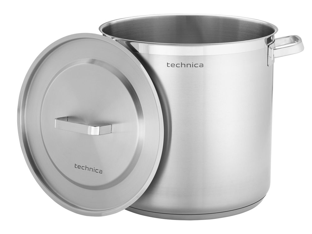 TECHNICA Hoher Topf 21,2L | 30 cm | Edelstahldeckel | Edelstahl Induktion Kochtopf