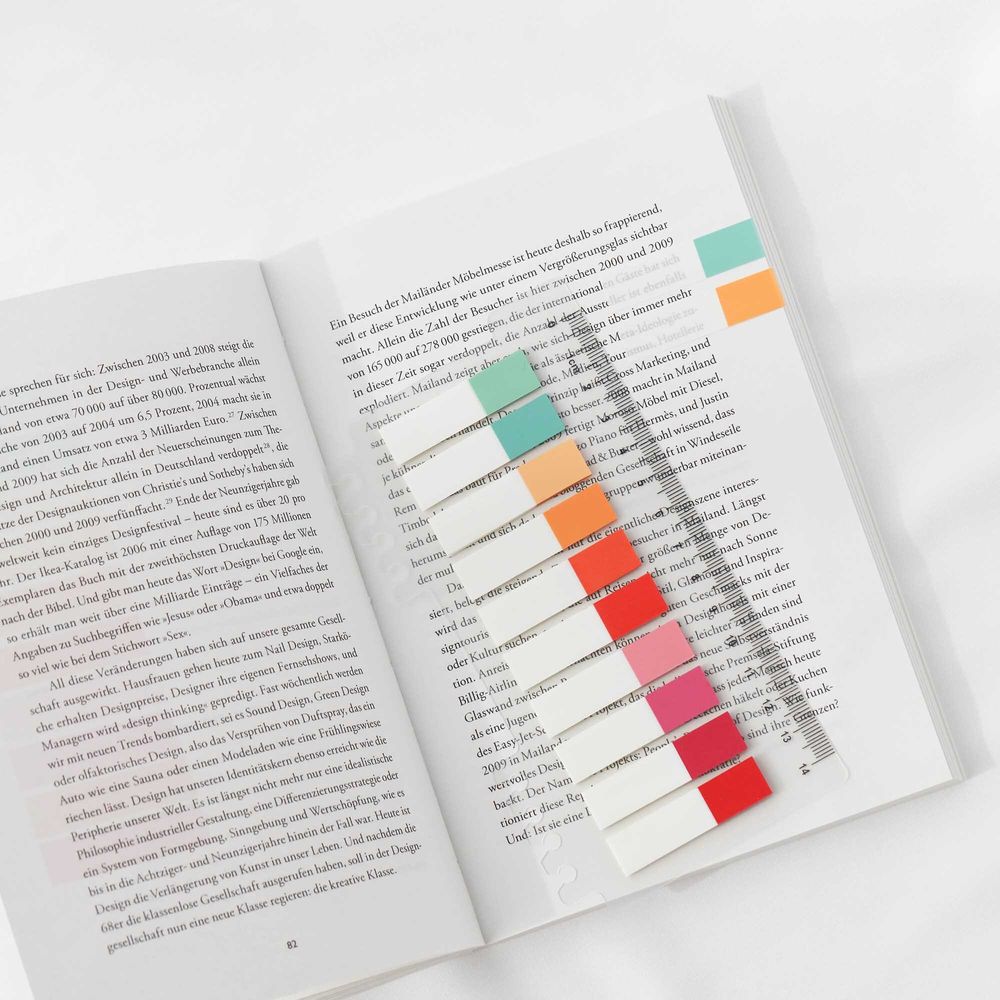 Ordinate-Blossom Half | Ordinate 200 Stück Sticky Notes | Transparent Haftnotizen zum Markieren | Haftstreifen | Ästhetischer Haftnotizzettel