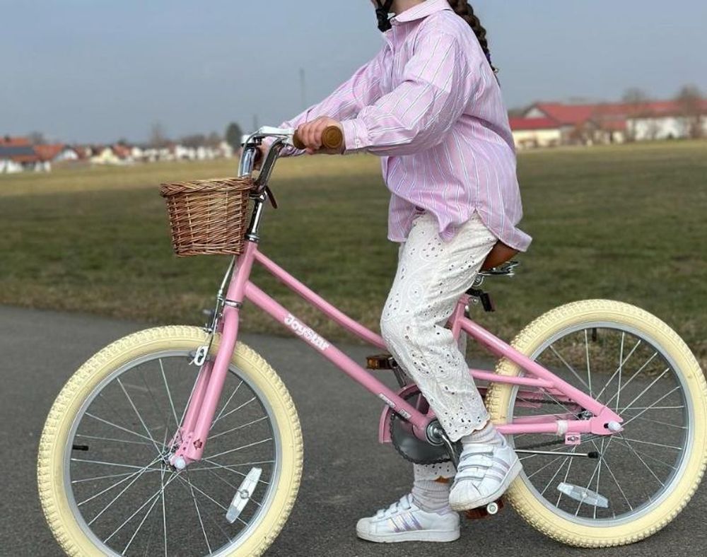 JOYSTAR 12/14/16/18/20 Mädchenfahrrad für 2-13 Jahre alte Kinder, 12" 14" 16" 18" Kinderfahrrad mit Stützrädern & Korb, 20 Zoll mit Ständer, Gelb