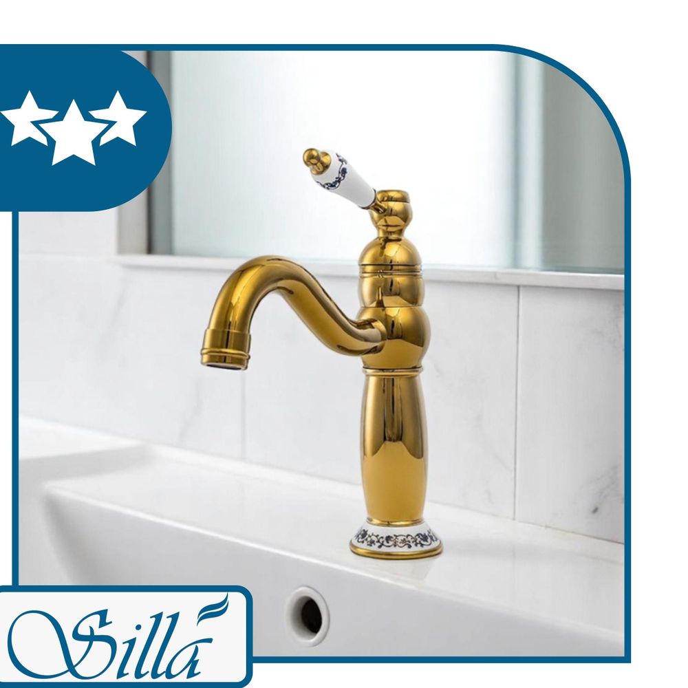 Silla, Gold, Armatur, Bad, Spültischarmatur, Wasserhahn Bad, Wasserhahn, Messing