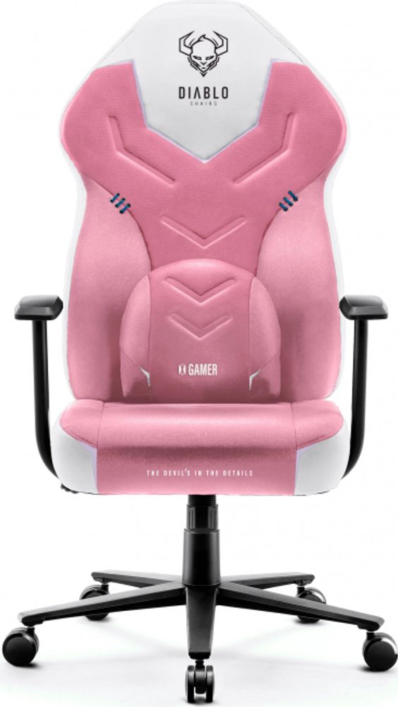 Diablo X-Ray Gaming Stuhl Bürostuhl Kinderstuhl Schreibtischstuhl 2D Armlehnen Ergonomisch Kunstleder Wippfunktion Farbe: Weiß-schwarz, Größe King