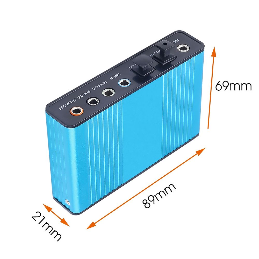 Externe USB Soundkarte 7.1 5.1 Adapter USB Soundbox mit SPDIF Didital Audio Anschluss für Kopfhörer Mikrofon Verstärker-Soundkarte für PC Blau Retoo