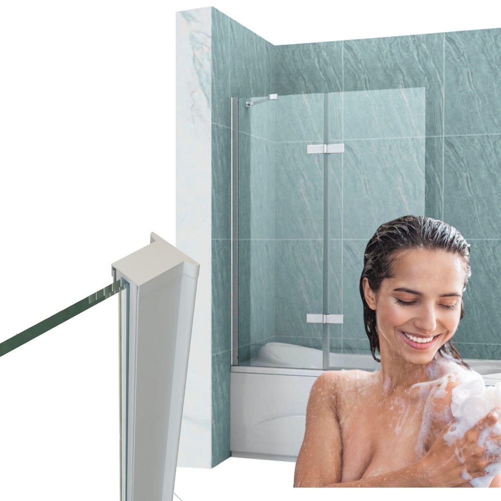 Silla, duschwand badewanne 100x150, duschwand aus glas, badewannenaufsatz, faltwand