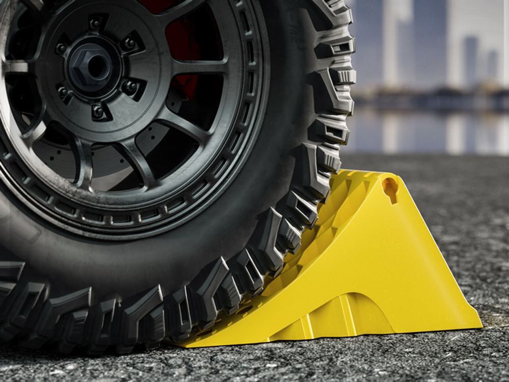 Wiltec Unterlegkeile für LKW 2 Stück bis 6,5 t, rutschfeste Bremskeile 478 x 200 x 230 mm für Anhänger und Wohnmobil, Unterlegkeile Auto für Wohnwagen