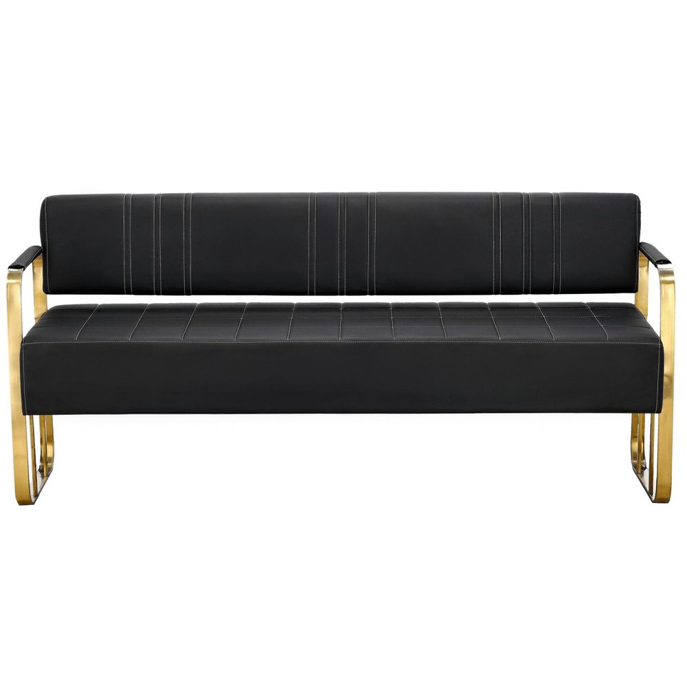 Sofa Couch für Salon Wartezimmer Praxis 4-Sitzer Goldrahmen 180cm