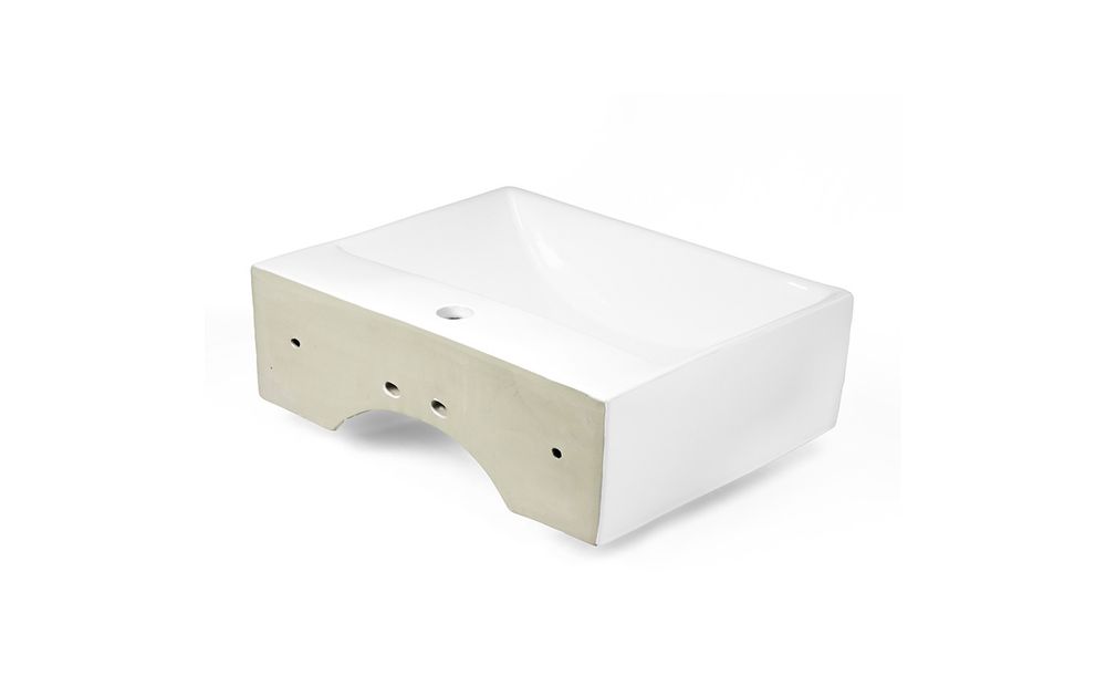 Keramik Wandhängewaschbecken rechteckig 505x405x160 mm weiß Komplettset
