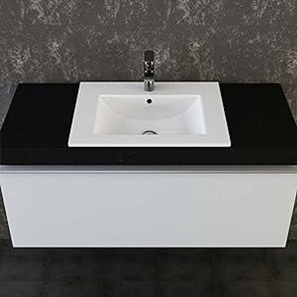 VILSTEIN© Keramik Einbauwaschbecken Einbau Einsatz Waschbecken Becken Handwaschbecken 92cm