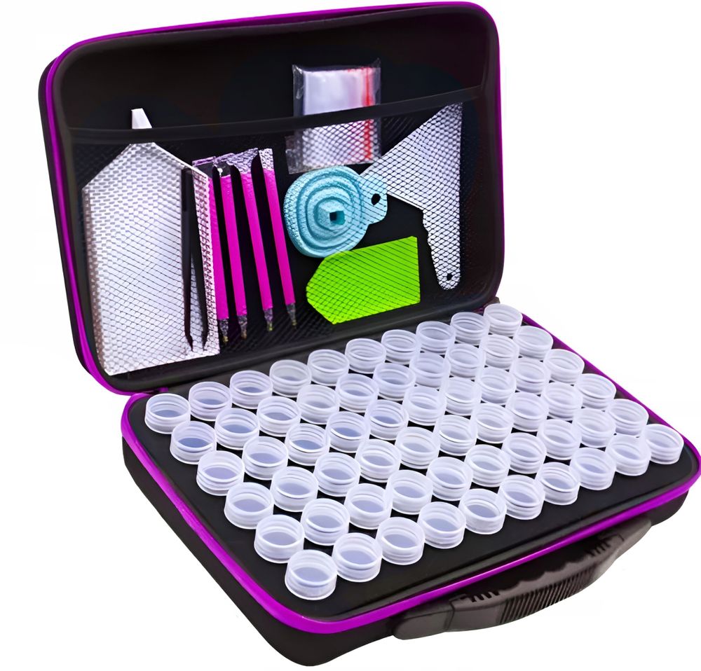 5D Diamond Painting Zubehör Set 90er Werkzeug Aufbewahrungs Bilder Aufkleber Haken Saugnäpfe Tablett Wachs Stift zum Anordnen Diamanten Kinder Retoo