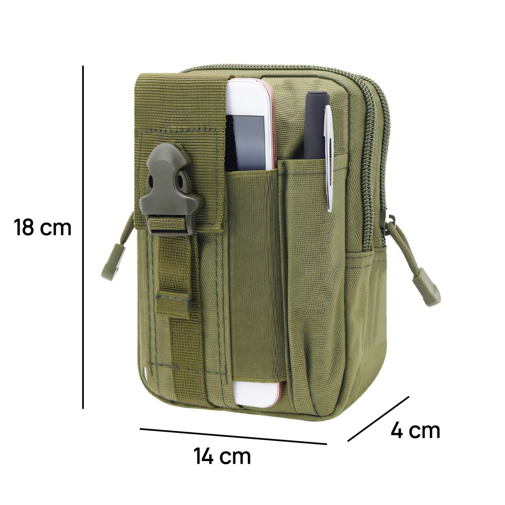 Bauchtasche, Gürteltasche, Hüfttasche | Damen Tasche | Herren Waistpack | Wasserabweisend | Taktisch, Sport, Outdoor, Reise | 2 Fächer, Grün | Retoo