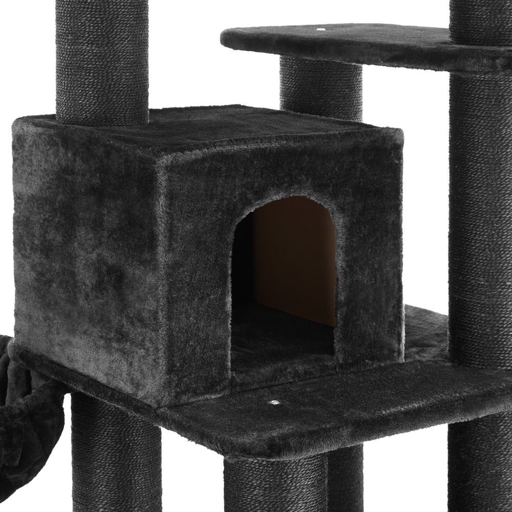 tectake® Kratzbaum Gismo 195 cm inklusive Treppe, 4 Spielbällen und Kippschutz