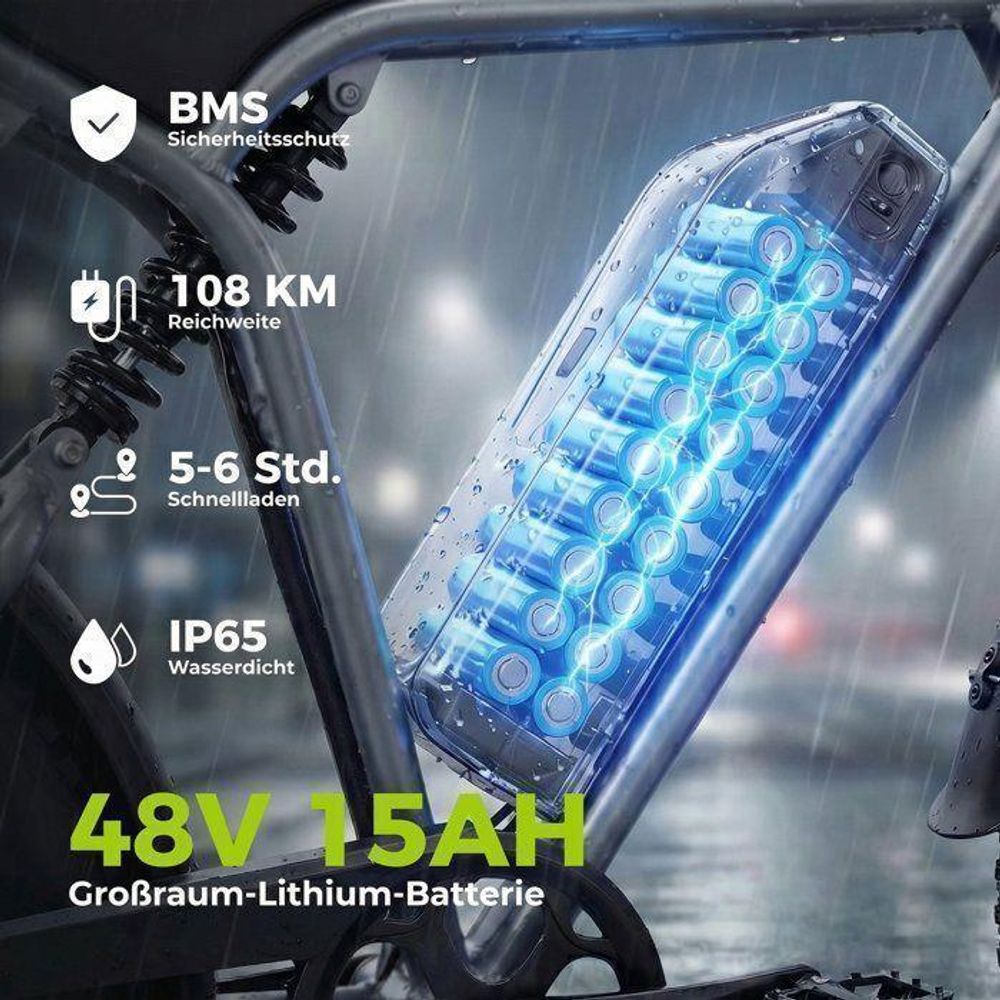 48 V 15 Ah 720 Wh Lithium-Ionen-Akku