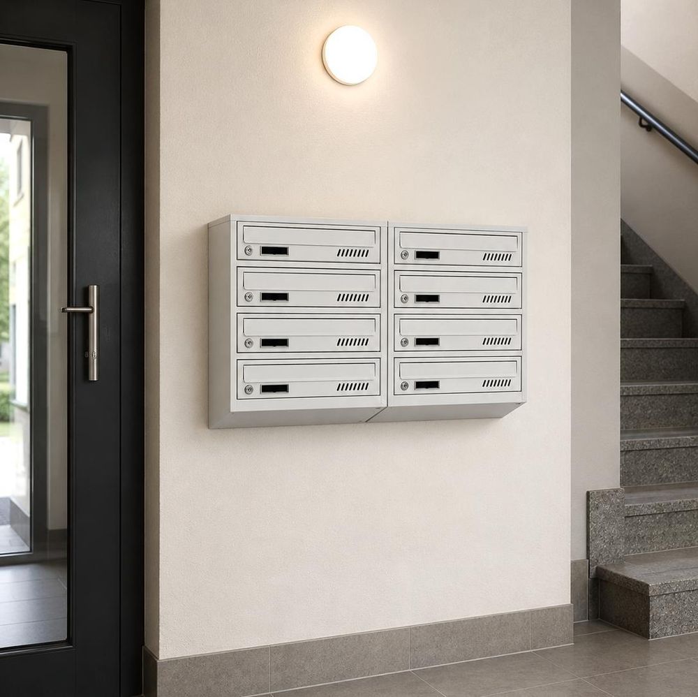 Briefkastenanlage 8er postkasten grau