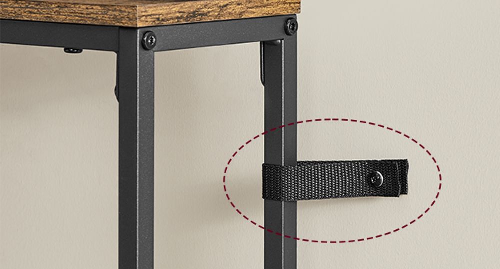 VASAGLE Sofatisch, Flurtisch, schmales Design, 15 x 100 x 80 cm, mit Ladestation