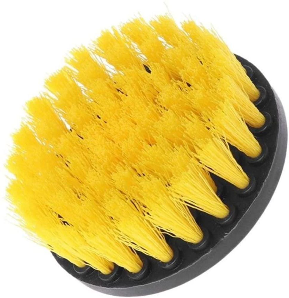 LUXTOM | Bürstenaufsatz Bohrmaschine Set, 3 Stück, Gelb, Reinigung Bürste, für Felgen, Fliesen, Küche, Böden, Auto, Reinigungsbürste