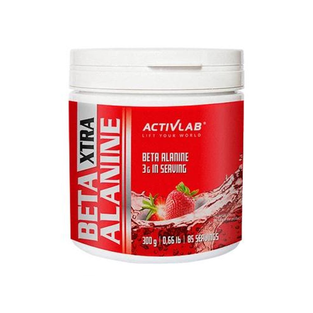 Activlab Beta Alanine Xtra 300 g, Erdbeere, 2,4 g Beta-Alanin pro Portion, Pre-Workout Pulver für Kraft- & Ausdauertraining