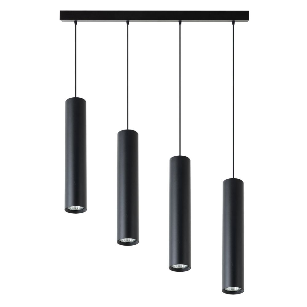 MasterLED Pendelleuchte Keon 4-flammig GU10 Schwarz – Moderne Hängelampe länglich für Esstisch, Küche & Wohnzimmer