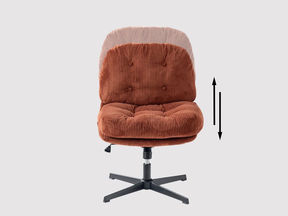 Meubles Cosy Drehbarer und verstellbarer Loungesessel aus ziegelrotem Cord - ALINTONEX