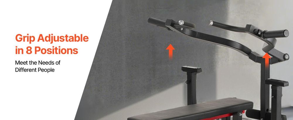 VEVOR Sitzende Dip-Maschine, Trizeps-Bizeps-Drückmaschine mit Kabelstange, verstellbarem Sitz und Rückenlehne, Trainingsgerät für Brusttraining, Oberkörper-Push-Fitness-Workout, bis zu 450 lbs belastbar, Auf und ab Drücken
