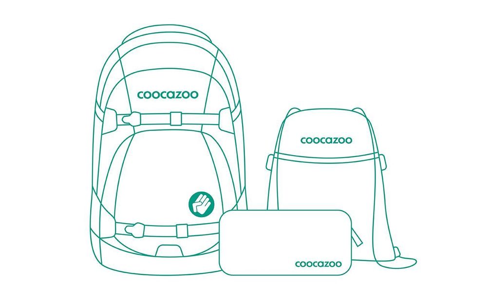 Das Bild zeigt den Inhalt eines Schulrucksack-Sets.
