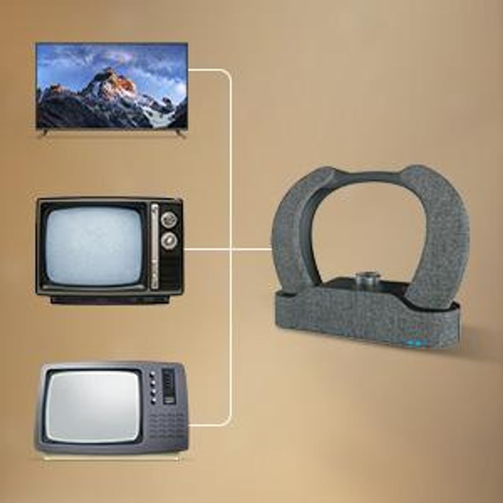 LEICKE Edgar Duo TV Lautsprecher Edition 2, Tragbarer Sprachverstärker mit kabellosem Nackenkopfhörer
