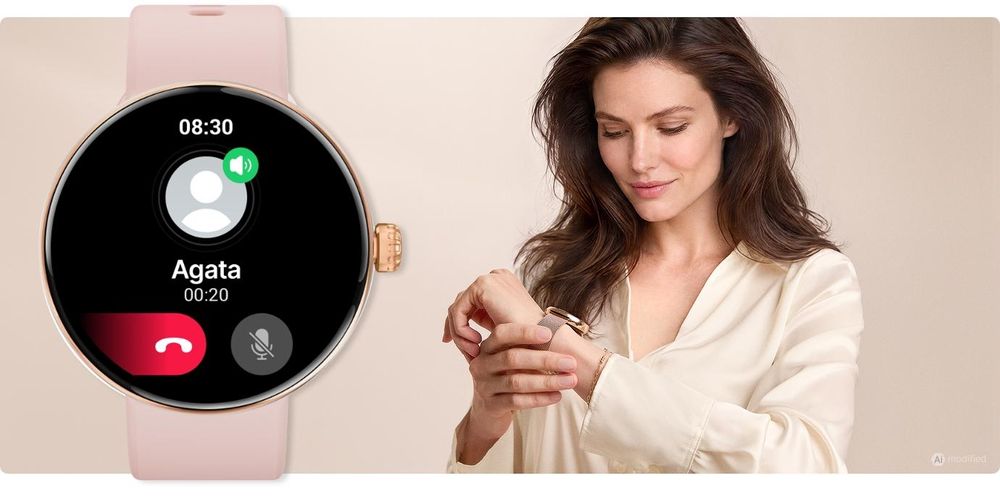 Forever Montre connectée pour femmes Forevive 5 SB-365 Doré, IP68, Podomètre, Cardiofréquencemètre, Suivi du sommeil, Écran tactile, Bluetooth