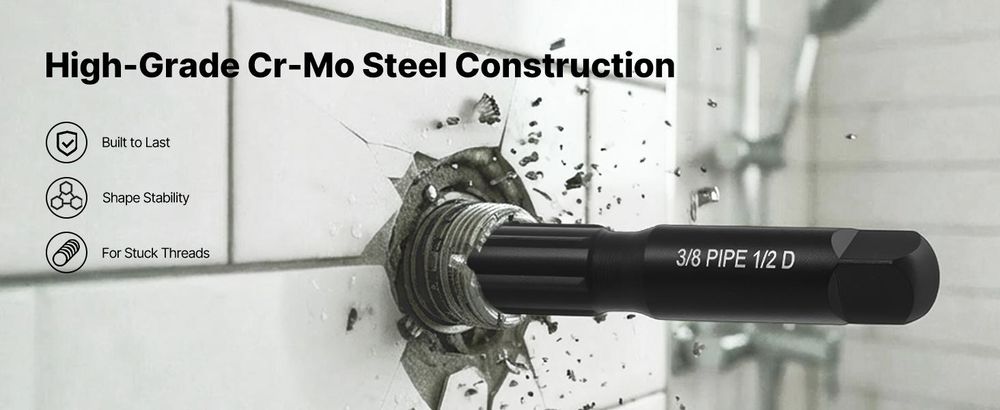 VEVOR Rohrauszieherset (9-tlg.) Rohrauszieher aus Cr-Mo-Stahl, mit Aufbewahrungskoffer, zum Entfernen Beschädigter Gewinderohre und -Fittings von 3,2 bis 25,4 mm, für Installateure und Mechaniker