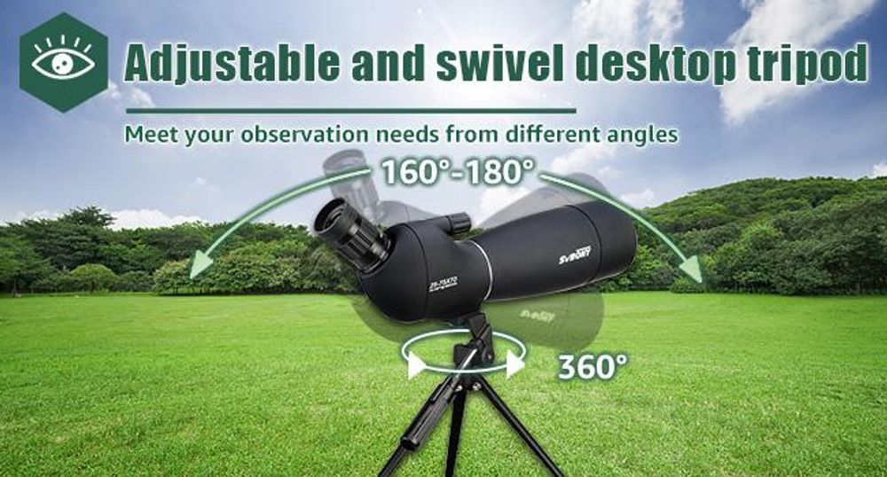 Svbony SV28 ďalekohľad, 25–75×70 mm, so statívom, hranolom BAK4, objektívom FMC, na pozorovanie vtákov, streľbu na terč, lov, monokuláre, ďalekohľady, čierny