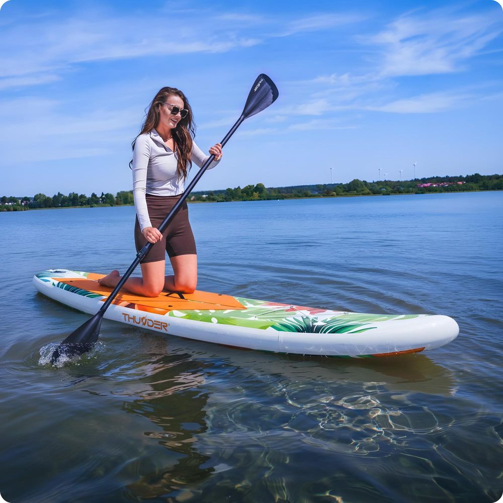 THUNDER Tropi-Light Stand Up Paddle Board 350x81x15cm Grün Orange Weiß bis 150 kg