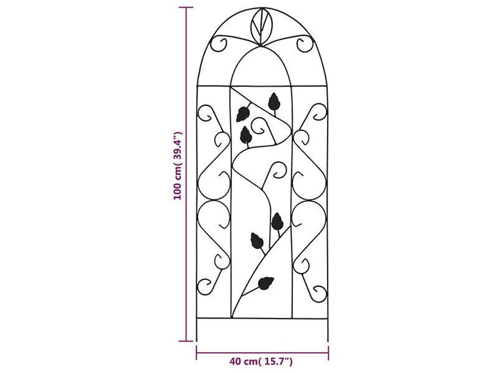 vidaXL Rankgitter 3 Stk. Schwarz 40×100 cm Eisen