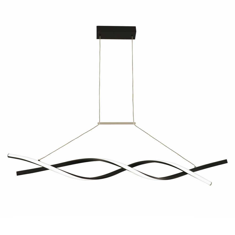 MasterLED LED-Pendelleuchte - 33W - 100 cm - 4000K Neutralweiß - schwarz matt - geschwungenes Design für Esszimmer & Wohnzimmer