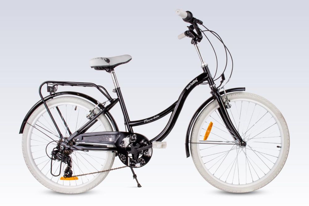 SUN BABY Flower Bike Bicicletta per bambine da 24 pollici, per bambini dagli 8 anni in su, 7 marce Shimano, freni V-brake, portapacchi, catarifrangenti, color albicocca, 24 pollici