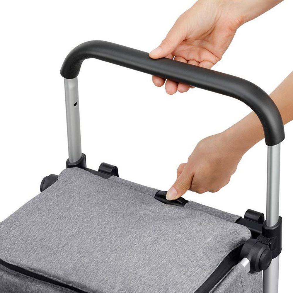 Meister Einkaufstrolley Premium Schwarz, 45 L Klappbarer Einkaufsroller mit Luftreifen